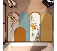 Odot Paillasson Exterieur Entree, Style Nouveau Style Chinois Tapis Interieur Attrape-Poussière Antidérapant, Tapis Entree Interieur en Luffa PVC, Paillasson pour Porte Entrée (Orange,50x80cm)