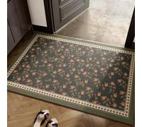 Odot Paillasson Exterieur Entree, Tapis Entree Interieur en Luffa PVC Lavable, Jardin Français Tapis Interieur Attrape-Poussière Antidérapant, Paillasson pour Porte Entrée, Patio (Vert,80x120cm)