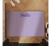 Odot Paillasson Exterieur Entree, Tapis Entree Interieur en Luffa PVC, Lettres de Couleur Unie Tapis Interieur Attrape-Poussière Antidérapant, Paillasson pour Porte Entrée, Patio (Violet,60x90cm)