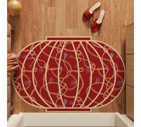 Odot Paillasson Exterieur Entree, Tapis Entree Interieur en Luffa PVC, Motif de Lanterne Tapis Interieur Attrape-Poussière Antidérapant, Paillasson pour Porte Entrée, Patio (Rouge 2,50x80cm)