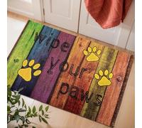 Odot Paillasson Exterieur Entree, Tapis Entree Interieur en Luffa PVC, Motif d'empreinte de Patte Tapis Interieur Attrape-Poussière Antidérapant, Paillasson pour Porte Entrée (Couleur 10,40x60cm)