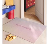 Odot Paillasson Exterieur Entree, Tapis Entree Interieur en Luffa PVC Style Tie-Dye Nordique, Tapis Interieur Attrape-Poussière Antidérapant, Paillasson pour Porte Entrée, Patio (Corail,60x90cm)