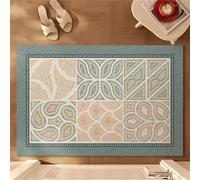 Odot Paillasson Exterieur Entree, Tapis Interieur Attrape-Poussière Antidérapant Tapis Interieur en Luffa PVC Lavable, pour Porte Entrée, Patio, Jardin et Couloir (Jacquard Vintage C,40x60cm)