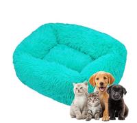 Odot Panier Chien en Peluche Moelleux Rectangle Lit pour Chat Chien, Coussin Chaud et Confortable pour Animaux de Compagnie, Petit, Moyen, Lavable avec Fond Antidérapant (Vert,M / 66x55cm)