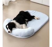 Odot Panier Chien Lavable, Lit pour Chat Chien Carré Confortable Fond Antidérapant Coussin Éponge Doux et Moelleux pour Animaux de Compagnie Dorme à l'intérieur (Bleu,M)