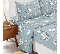 Odot Parure Drap Housse, Drap Plat et Taie d'oreiller 51x75cm - Imprimé Fleurs Draps Housses Microfibre avec Bonnet 40cm, pour Adultes Enfant, Lit 1~2 Personnes (Arbre,90x190cm-3 Pieces)