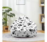 Odot Pouf Poire sans Remplissage, Impression de Chiot Pouf, Pouf Salon Chambre, Doux et Confortable Fauteuil Pouf, Polyvalent Housse Pouf Poire (M(80 * 90cm),Os)