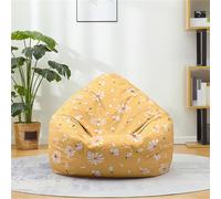 Odot Pouf Poire sans Remplissage, Impression Marguerite Pouf,Pouf Salon Chambre pour Adolescente und Adulte, Doux Fauteuil Pouf, Polyvalent Housse Pouf Poire (Orange,L(90 * 110cm))