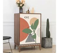 Odot Rideau Cuisine Anti-Poussière Nordique,Rideaux Courts sans Perçage Rideau Fenetre Petit Occultant Pampilles,Voilages Intérieurs pour Armoire de Cuisine,sous l'Évier (Feuilles Vertes 1,80x80cm)