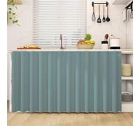 Odot Rideau Cuisine Anti-Poussière, Rideaux Courts sans Perçage Rideau Fenetre Petit Occultant, Voilages Intérieurs Lavable pour Armoire de Cuisine, sous l'Évier (Turquoise,100x70cm)
