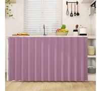 Odot Rideau Cuisine Court Anti-Poussière Avancée, Auto-adhésif Rideaux Couleur Unie Courts sans Perçage Rideau Fenetre Petit Occultant, pour Armoire, Cuisine, sous Évier (Violet1,120x80cm)