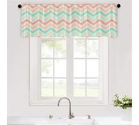 Odot Rideau de Cuisine Court, 3D Lignes Simples Rideaux Brise Bise Cuisine 1 Panneaux Rideaux Demi Fenetre Moderne Décoration de Maison pour Petie Fenetre Chambre Salon Evier (Coloré,W120xH60cm)