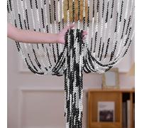 Odot Rideau de Fil pour Porte Fenêtre, Rideaux en Corde Franges 1 Piece Rideaux Moustiquaire avec Passe Tringle Rideau Anti Mouches Cloison de Séparation (Noir A,100x200cm)