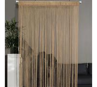 Odot Rideau de Fil pour Porte Fenêtre, Rideaux en Corde Franges Rideaux, 2PCS Rideau Anti Mouches Cloison de Séparation pour Décoration Maison Chambre Café Restaurant Cuisine (Marron,100x200cm)