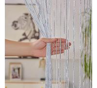 Odot Rideau de Fil pour Porte Fenêtre, Rideaux en Corde Franges Rideaux Moustiquaire avec Passe Tringle 1 Piece Rideau Anti Mouches Cloison de Séparation pour Maison (Blanc,100x200cm)