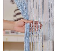 Odot Rideau de Fil pour Porte Fenêtre, Rideaux en Corde Franges Rideaux Moustiquaire avec Passe Tringle 1 Piece Rideau Anti Mouches Cloison de Séparation pour Maison (Gris,100x200cm)