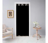 Odot Rideau de Porte Interieur à Oeillets, Couleur Unie Rideau Occultant Isolant Thermique, 1 Panneau Rideau de Séparation de Piece pour Chambre Cuisine Salon Fenêtre (120x180cm,Noir)