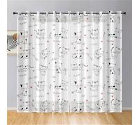 Odot Rideau Voilage Semi Occultant Salon, Motif Chat 3D Rideaux Voilages avec Oeillets 2 Panneaux Rideaux Voile Semi Transparent Rideau Occultant Fenêtre (132x182cm,Chat Mignon)