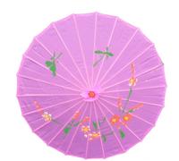 Odot Satin Classique Parapluie Chinois,Parapluie Papier Japonais,Parasol Oriental Fait à la Main,Parasol Papier Huilé Rétro pour Photographie, Costumes, Fête, Décoration (Violet,Diamètre 56 cm)