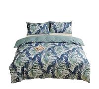 Odot Set de Housse de Couette Imprimé Plante, Parure de Lit Adulte Enfant avec Housses de Couettes et Taies D'oreillers, 1~2 Personnes Ensemble de Literie (150x200cm-2 Pieces,Feuille de Banane)