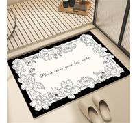 Odot Simple Tapis Salle de Bain Absorbant Diatomite, Style Européen Tapis de Bain Antidérapant Séchage Rapide Doux pour Entrée, Baignoire, Porte d'entrée, Chevet, Salon (Beige 6,60x90cm)