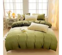 Odot Style Dégradé Parure de Lit 4 Pieces, Ensemble de Literie avec Housses de Couettes, Drap Plat et Taies D'oreillers, Set de Housse de Couette pour 1~2 Personnes (150x200cm,Vert)