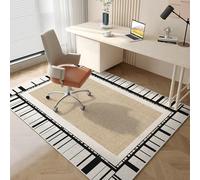 Odot Tapis Chaise de Bureau Antidérapant et Insonorisé, Géométrie Lignes Tapis Protection Sol Chaise Bureau Gaming Tapis de Sol Bureau pour Plancher de Bois Carrelage Parquet (Kaki,80x160cm)