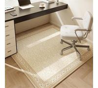 Odot Tapis Chaise de Bureau Carré, Antidérapant et Insonorisé, Moderne Tapis Protection Sol Chaise Bureau Gaming pour Plancher de Bois, Carrelage, Parquet (Bordure Florale,80x80cm)