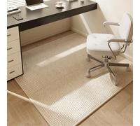Odot Tapis Chaise de Bureau Carré, Antidérapant et Insonorisé, Moderne Tapis Protection Sol Chaise Bureau Gaming pour Plancher de Bois, Carrelage, Parquet (Impression sur Lin,60x60cm)