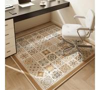 Odot Tapis Chaise de Bureau Carré, Antidérapant et Insonorisé, Moderne Tapis Protection Sol Chaise Bureau Gaming pour Plancher de Bois, Carrelage, Parquet (Style Espagnol,140x140cm)