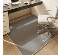 Odot Tapis Chaise de Bureau Carré, Antidérapant et Insonorisé, Moderne Tapis Protection Sol Chaise Bureau Gaming pour Plancher de Bois, Carrelage, Parquet (Chat Gris,80x80cm)