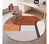 Odot Tapis Chaise de Bureau Rond, Antidérapant et Insonorisé, Bordeaux Rond Moderne Tapis Protection Sol Chaise Bureau Gaming pour Plancher de Bois, Carrelage, Parquet (Gris orangé,60cm)
