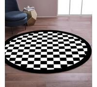 Odot Tapis Chaise de Bureau Rond, Antidérapant et Insonorisé, Moderne Tapis Protection Sol Chaise Bureau Gaming pour Plancher de Bois, Carrelage, Parquet (Damier,60cm)