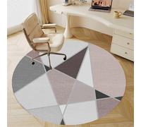 Odot Tapis Chaise de Bureau Rond, Antidérapant et Insonorisé, Motifs Triangulaires Rond Moderne Tapis Protection Sol Chaise Bureau Gaming pour Carrelage, Parquet (Triangles Roses,60cm)