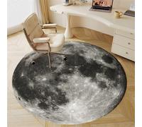 Odot Tapis Chaise de Bureau Rond, Antidérapant et Insonorisé, Rond Moderne Tapis Protection Sol Chaise Bureau Gaming pour Plancher de Bois, Carrelage, Parquet (Lune,80cm)