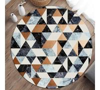 Odot Tapis Chaise de Bureau Rond, Antidérapant et Insonorisé, Rond Moderne Tapis Protection Sol Chaise Bureau Gaming pour Plancher de Bois, Parquet, Carrelage (Triangle Noir,140cm)