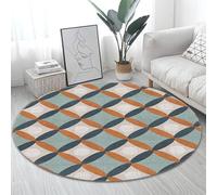 Odot Tapis Chaise de Bureau Rond, Antidérapant et Insonorisé, Rond Moderne Tapis Protection Sol Chaise Bureau Gaming pour Plancher de Bois, Carrelage, Parquet (Patchwork géométrique,100cm)