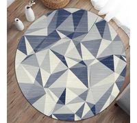 Odot Tapis Chaise de Bureau Rond, Antidérapant et Insonorisé, Rond Moderne Tapis Protection Sol Chaise Bureau Gaming pour Plancher de Bois, Parquet, Carrelage (Triangle Gris,100cm)