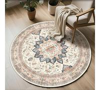 Odot Tapis Chaise de Bureau Rond, Antidérapant et Insonorisé, Rond Moderne Tapis Protection Sol Chaise Bureau Gaming pour Plancher de Bois, Carrelage, Parquet (Style rétro Nordique 6,60cm)