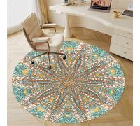Odot Tapis Chaise de Bureau Rond, Antidérapant et Insonorisé, Rond Moderne Tapis Protection Sol Chaise Bureau Gaming pour Plancher de Bois, Carrelage, Parquet (Presbytie 12,80cm)