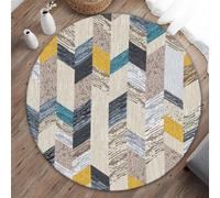 Odot Tapis Chaise de Bureau Rond, Antidérapant et Insonorisé, Rond Moderne Tapis Protection Sol Chaise Bureau Gaming pour Plancher de Bois, Carrelage, Parquet (Parallélogrammes,120cm)