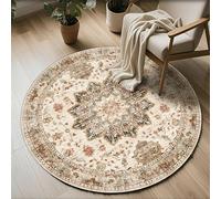 Odot Tapis Chaise de Bureau Rond, Antidérapant et Insonorisé, Style Nordique Rond Moderne Tapis Protection Sol Chaise Bureau Gaming pour Carrelage, Parquet, Plancher de Bois (Rétro 3,60cm)