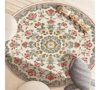 Odot Tapis Chaise de Bureau Rond, Antidérapant et Insonorisé, Style Rétro Rond Moderne Tapis Protection Sol Chaise Bureau Gaming pour Carrelage, Parquet, Plancher de Bois (Mandala Rouge,100cm)