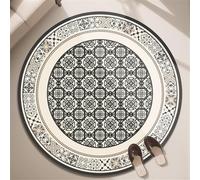 Odot Tapis Chaise de Bureau Rond, Antidérapant et Insonorisé, Style Rétro Rond Moderne Tapis Protection Sol Chaise Bureau Gaming pour Carrelage Parquet Plancher de Bois (Exotique 2,60cm)