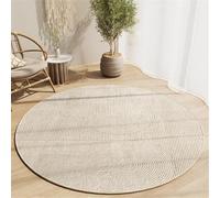 Odot Tapis Chaise de Bureau Rond, Style Minimaliste, Antidérapant et Insonorisé, Moderne Tapis Protection Sol Chaise Bureau Gaming pour Plancher de Bois Carrelage Parquet (Imprimé Lin,120cm)