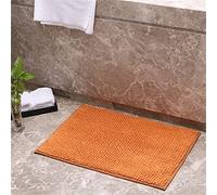 Odot Tapis de Bain Antidérapant à Poils en Microfibre Chenille Tapis de Sol Lavable en Machine avec Microfibre Chenille Douce Absorbant l'eau pour Bain (Orange,40x60cm)