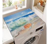 Odot Tapis de Protection pour Dessus de Machine à Laver, 3D Tortue de Mer Tapis en Diatomite Séchage Rapide pour Machine à Laver, Réfrigérateur (Meeresschildkröte 12,50x60cm)