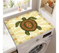 Odot Tapis de Protection pour Dessus de Machine à Laver, 3D Tortue de Mer Tapis en Diatomite Séchage Rapide pour Machine à Laver, Réfrigérateur (Tortue de mer 4,50x50cm)