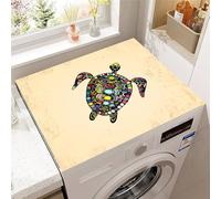 Odot Tapis de Protection pour Dessus de Machine à Laver, 3D Tortue de Mer Tapis en Diatomite Séchage Rapide pour Machine à Laver, Réfrigérateur (Tortue de mer 6,40x50cm)