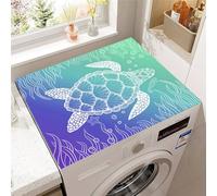Odot Tapis de Protection pour Dessus de Machine à Laver, 3D Tortue de Mer Tapis en Diatomite Séchage Rapide pour Machine à Laver, Réfrigérateur (Tortue de mer 3,30x40cm)